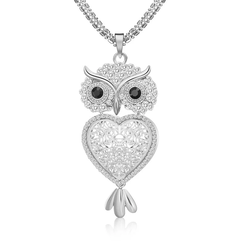 Owl Pendant Necklace Rose Gold Silver Color For Women Crystal Charm With Long 3 Layered Chain European Fashion Jewelry
Owl Pendant Necklace Rose Gold Silver Color For Women Crystal Charm With Long 3 Layered Chain European Fashion Jewelry