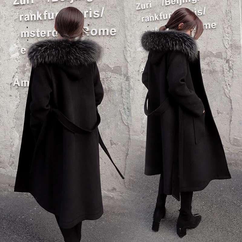 Women woolen coat winter jacket female hooded real raccoon big fur collar overcoat loose thicken warm women woolen coat
Women woolen coat winter jacket female hooded real raccoon big fur collar overcoat loose thicken warm women woolen coat