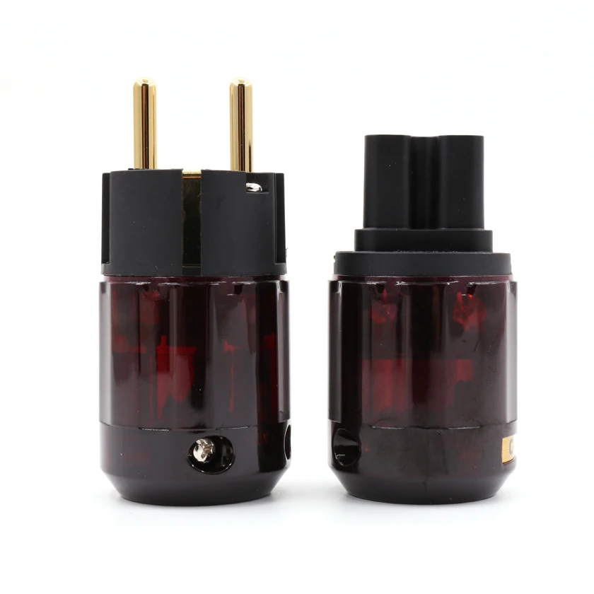 Одна пара hi-fi аудио позолоченный C-079 IEC P-079e Schuko Eu plug для разъем | Электроника