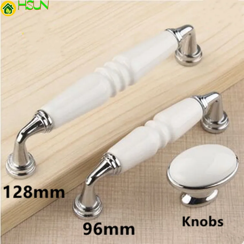 96mm Fashion Modern Furniture Handle White Ceramic Kitchen Cabinet Drawer Pull Knob Silver Chrome Dresser Door Handle 128mm
96mm Fashion Modern Furniture Handle White Ceramic Kitchen Cabinet Drawer Pull Knob Silver Chrome Dresser Door Handle 128mm