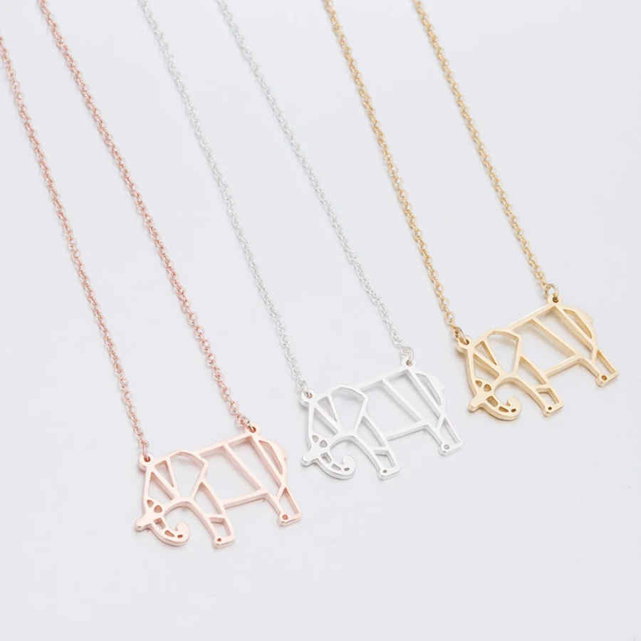 yiustar Origami Elephant Necklace Stianless Steel Necklaces For Women Vintage Long Gold Chain Pendant Necklace Kids Gift collier 
yiustar Origami Elephant Necklace Stianless Steel Necklaces For Women Vintage Long Gold Chain Pendant Necklace Kids Gift collier