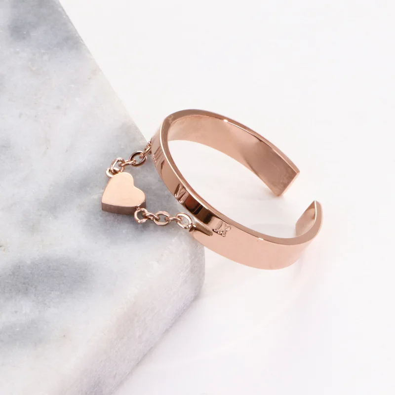 Drop shipping & wholesales Top Quality Rose Gold color Titanium Steel Heart charms Openning Women Ring,nice gift for girl
Drop shipping & wholesales Top Quality Rose Gold color Titanium Steel Heart charms Openning Women Ring,nice gift for girl