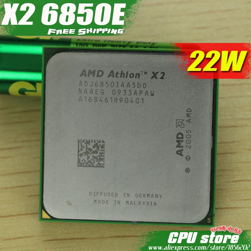 AMD Athlon X2 6850E cpu 1 8 GHz Socket AM2 1M L2 6850 двухъядерный процессор рассеянные части 940pin Бесплатная доставка Распродажа