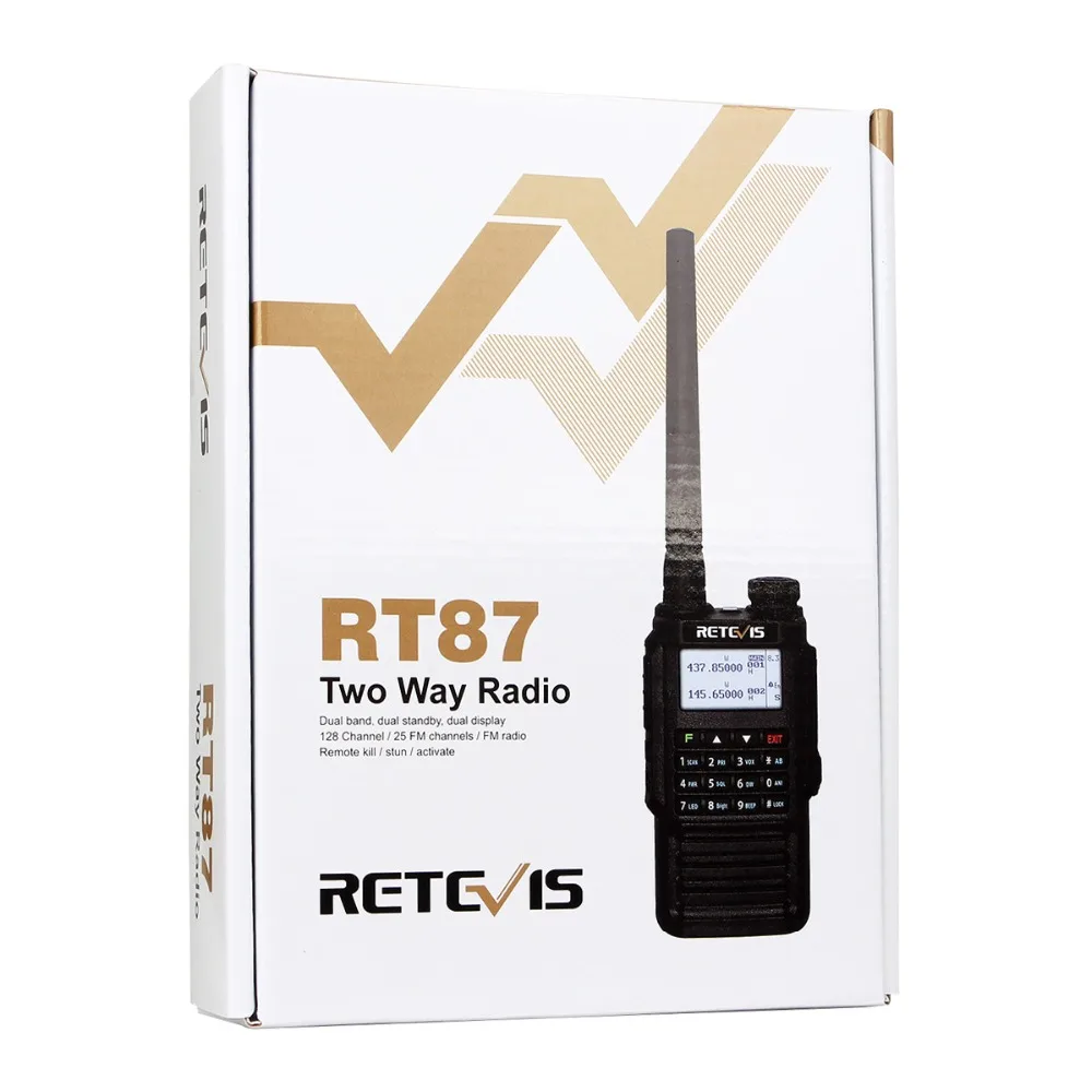 Waterproof IP67 Retevis RT87 Walkie Talkie Amateur Radio Dual Band VHF UHF DTMF for Hams 10pcs
Waterproof IP67 Retevis RT87 Walkie Talkie Amateur Radio Dual Band VHF UHF DTMF for Hams 10pcs