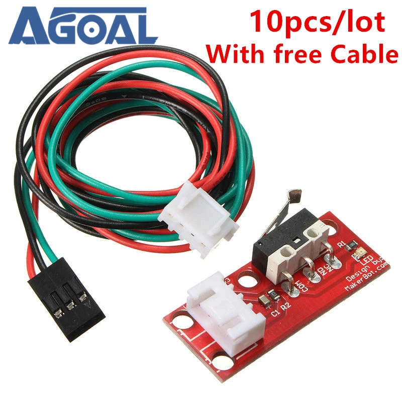 10Pcs/lot RAMPS 1.4 Endstop Switch For RepRap Mendel 3D Printer With 70cm free Cable with high quality
10Pcs/lot RAMPS 1.4 Endstop Switch For RepRap Mendel 3D Printer With 70cm free Cable with high quality