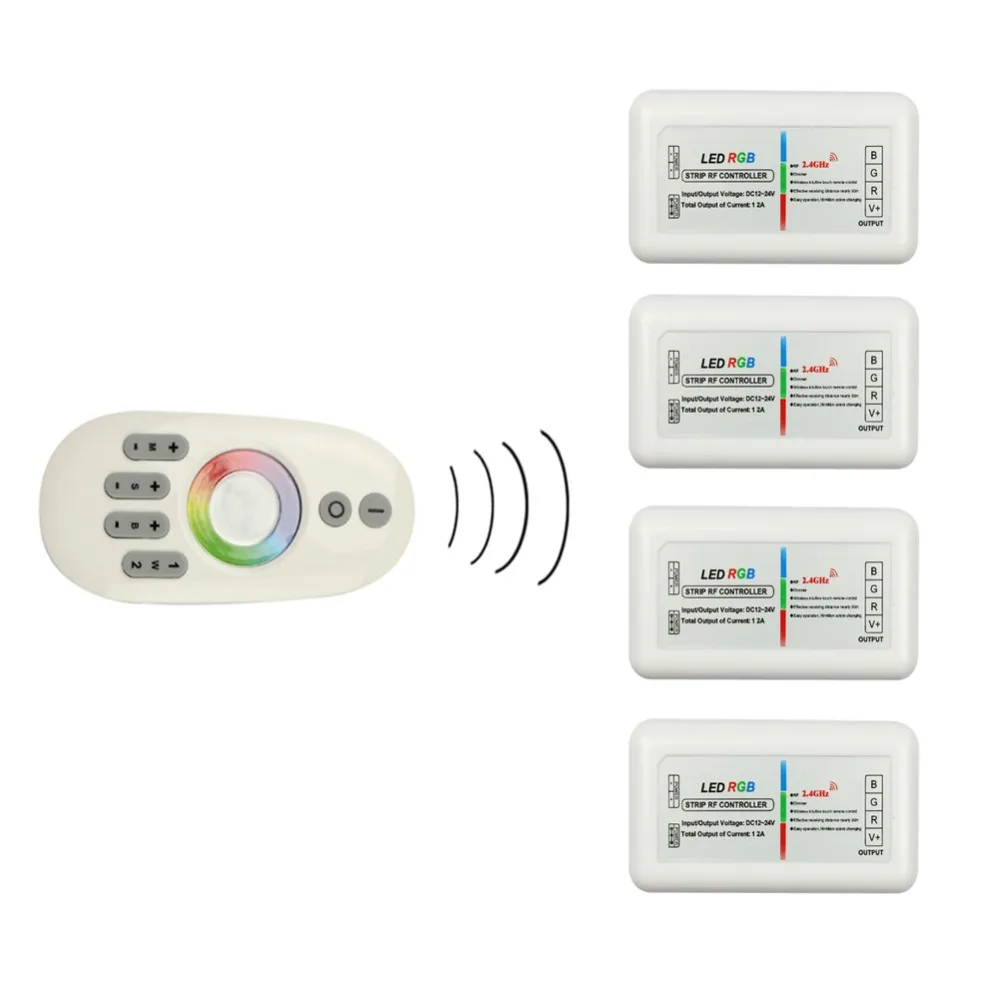 RGB Controller Dimmer 2.4G 4 zone Touch Screen RF Remote DC12-24V For 3528 5050 LED Strip Light
RGB Controller Dimmer 2.4G 4 zone Touch Screen RF Remote DC12-24V For 3528 5050 LED Strip Light