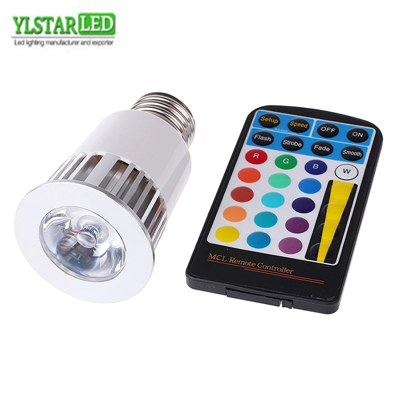 YLSTAR 5 Вт RGB лампа головной Интерфейс E27 прожектор светодиодный с разноцветными