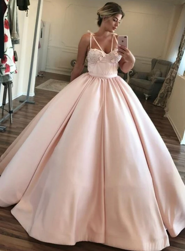 Blush Pink Spaghetti Strap Quinceanera Dresses Satin Sweetheart Sexy Ball Gown Prom Appliques Floor Length Vestidos De 15 Anos
Blush Pink Spaghetti Strap Quinceanera Dresses Satin Sweetheart Sexy Ball Gown Prom Appliques Floor Length Vestidos De 15 Anos