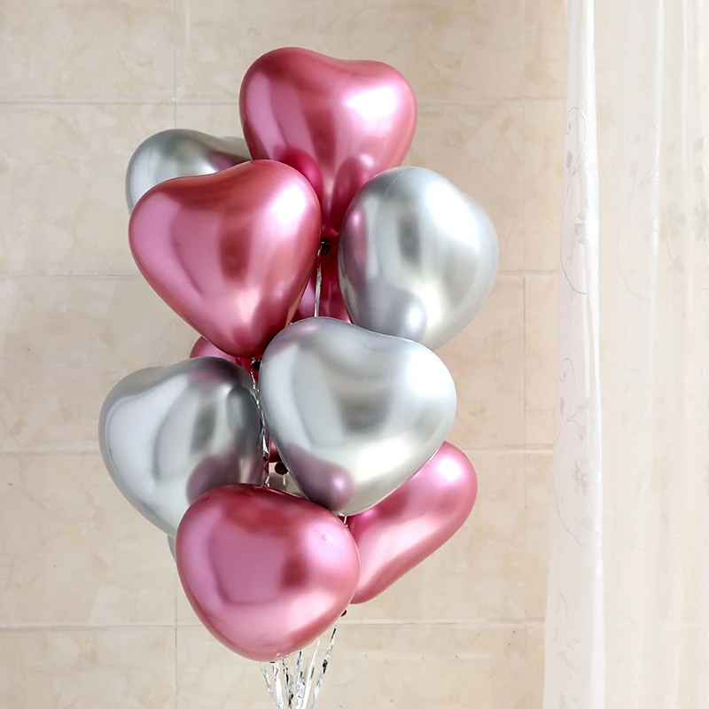 Metallic Heart shape balloons Golden Silver Chrome color Latex balloon 10pcs/lot Pink balloons decoration Wedding Supplies
Metallic Heart shape balloons Golden Silver Chrome color Latex balloon 10pcs/lot Pink balloons decoration Wedding Supplies