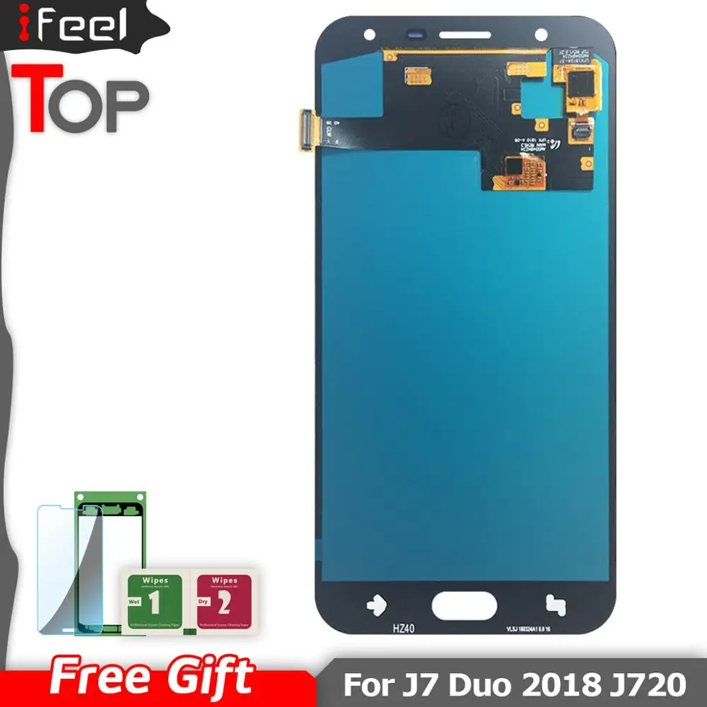 Super AMOLED lcd экран для Samsung Galaxy J7 Duo J720 J720F SM ЖК дисплей сенсорный дигитайзер сборки