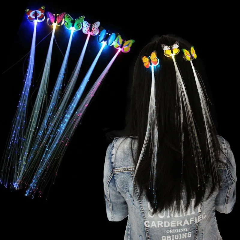 Светильник-бабочка оплетка серебристых волос люминесцентные игрушки детские и