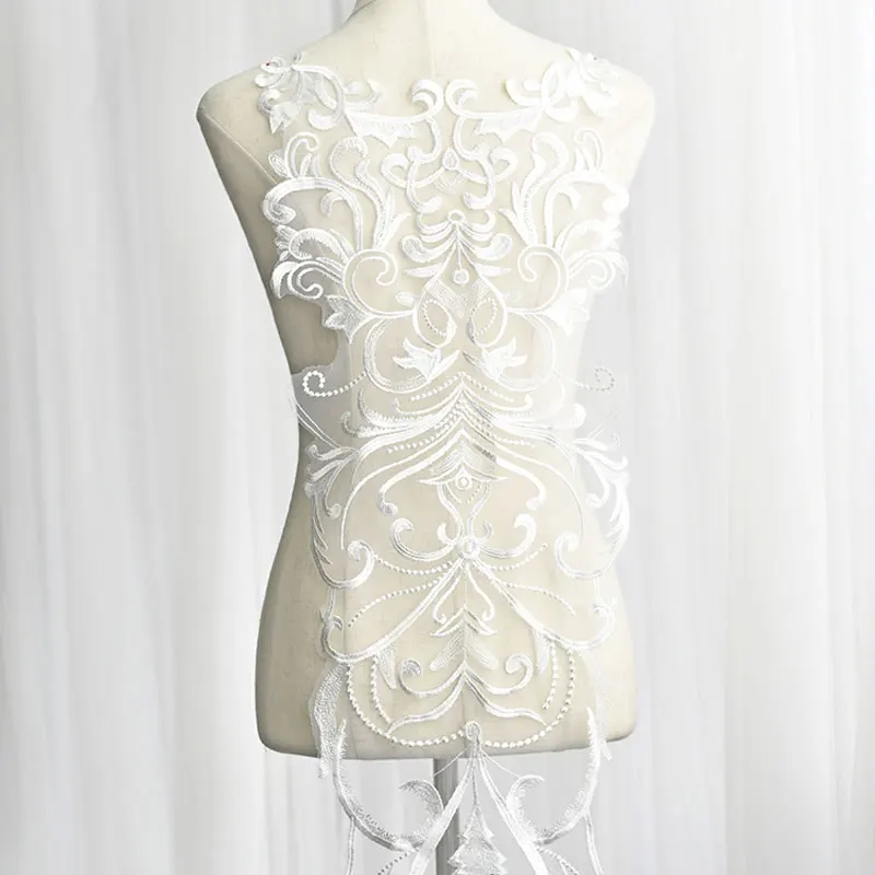 High Quality 1PC Large Embroidery Lace Applique For Sewing Wedding Dress Fashion Clothes Accessories Off White Color
High Quality 1PC Large Embroidery Lace Applique For Sewing Wedding Dress Fashion Clothes Accessories Off White Color
