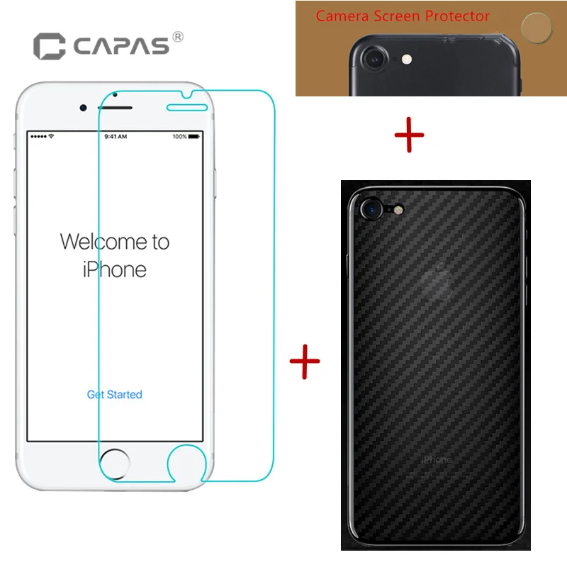 Оригинальные capas для iPhone 7 8 Передняя защитная пленка из закаленного стекла задней
