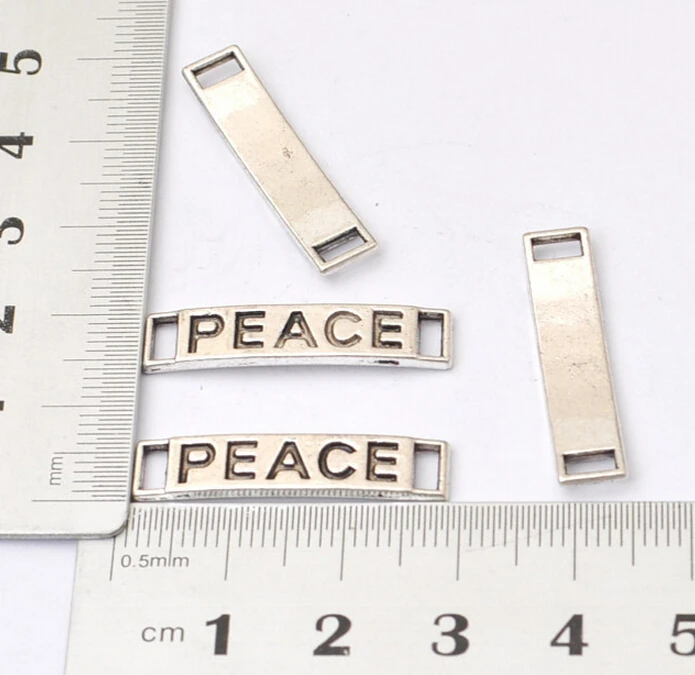 60pcs/lot 6x28mm Alloy Antique Silver Color Lettering "PEACE" 2Holes Charms Pendant Jewelry connection
60pcs/lot 6x28mm Alloy Antique Silver Color Lettering "PEACE" 2Holes Charms Pendant Jewelry connection