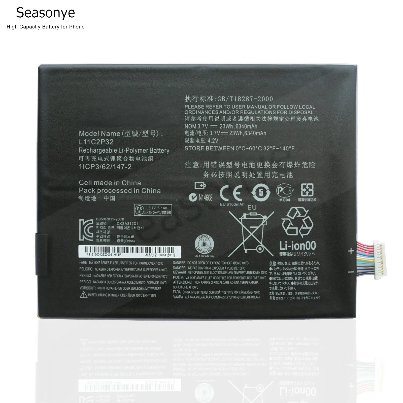 Seasonye 6340 мАч L11C2P32 L12D2P31 запасная батарея для Lenovo IdeaTad S6000 S6000-H A7600 A7600-HV A7600-F S6000L-F A10-80HC |