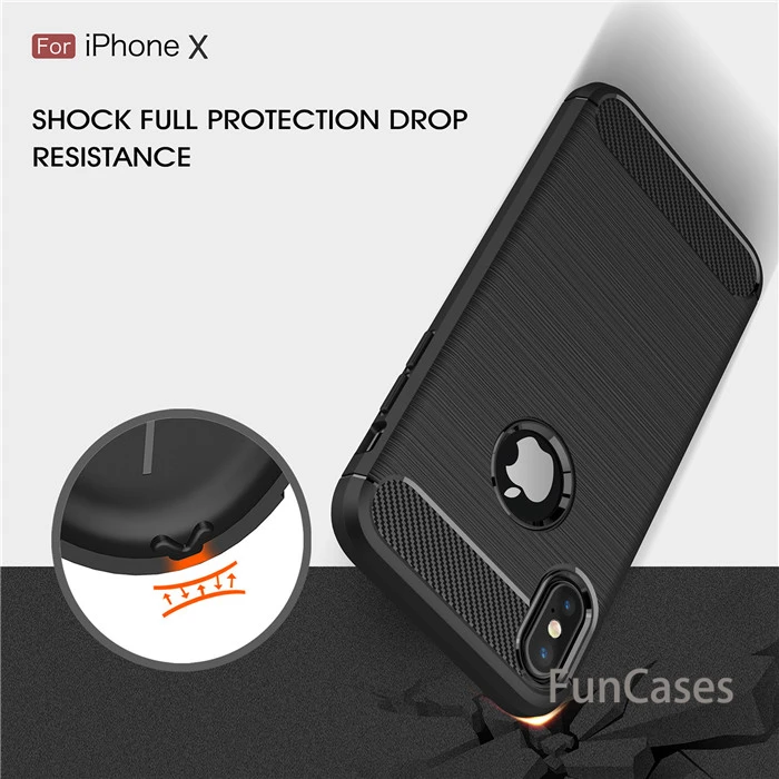For iphone 7 7plus 8 plus Luxury Protective Back Cover Case 5 5S SE 6 6S X 10 Mobile Phone Shell Carbon Fiber | Мобильные телефоны