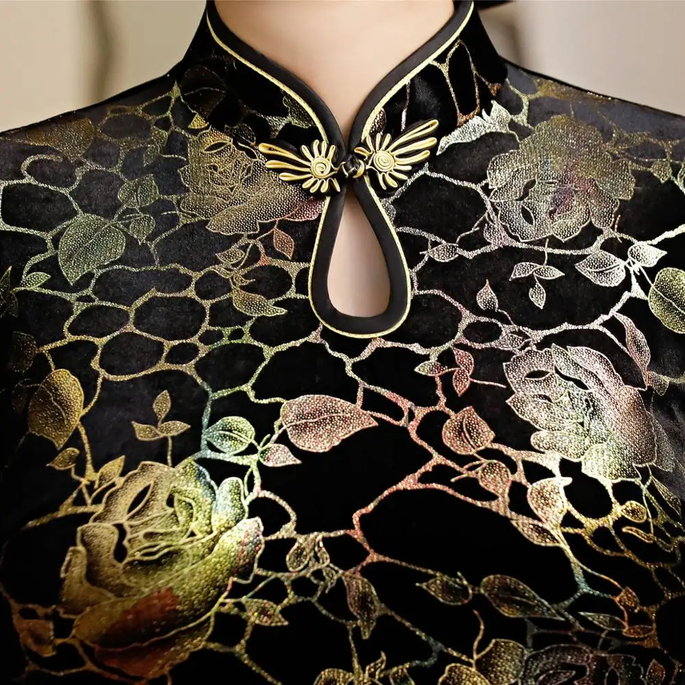 Plus Size S-5XL Knee Length Cheongsam Vintage Chinese style Dress Fashion Womens Velour Qipao Slim Party Dresses Button Vestido
Plus Size S-5XL Knee Length Cheongsam Vintage Chinese style Dress Fashion Womens Velour Qipao Slim Party Dresses Button Vestido