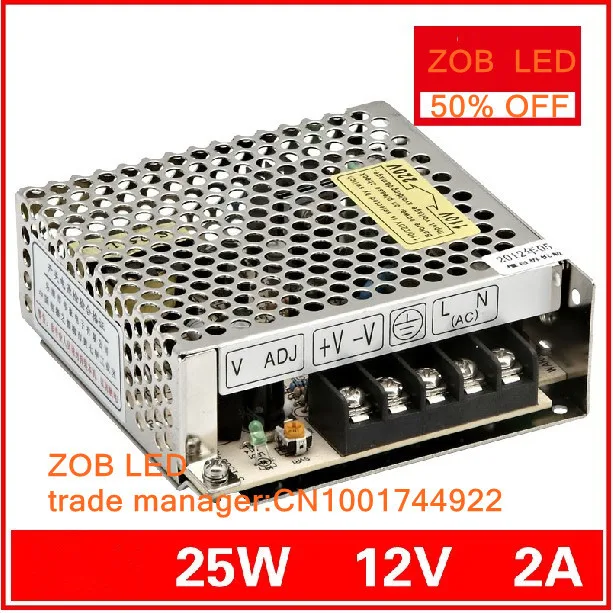 

25W 2.1A LED Switching Power Supply,100~120V/200~240V AC input,Output power suply 12V in stocks--2PCS/LOT