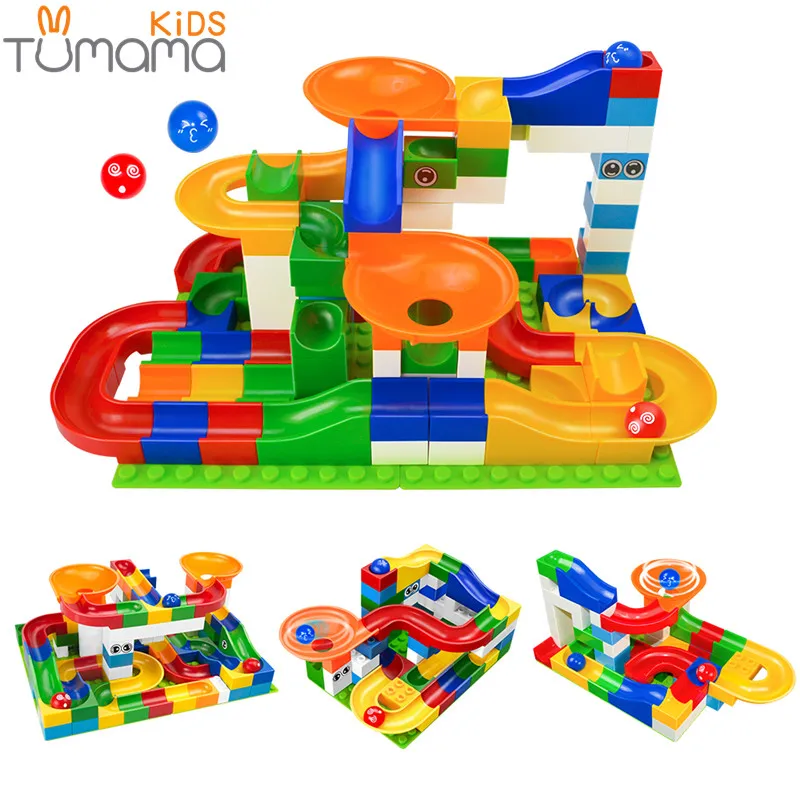 Строительные блоки Tumama 52 104 шт. строительные с мраморной гонкой бегом лабиринтом