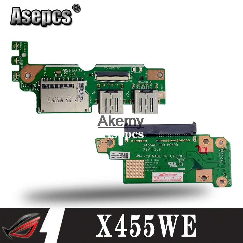 HDD USB SSD card IO Board For Asus X455 X455W X455WE X455WE X454W X454WE Hard Drive Connector Board
HDD USB SSD card IO Board For Asus X455 X455W X455WE X455WE X454W X454WE Hard Drive Connector Board