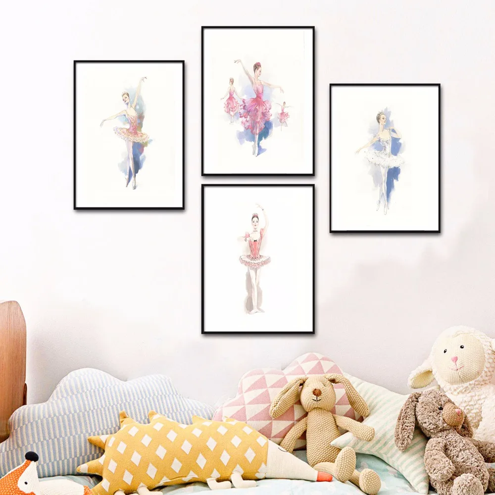 Ballet Princess Watercolor Canvas Art Print Painting Poster Wall Pictures For Kids Room Home Decorative Bedroom Decor No Frame
Ballet Princess Watercolor Canvas Art Print Painting Poster Wall Pictures For Kids Room Home Decorative Bedroom Decor No Frame