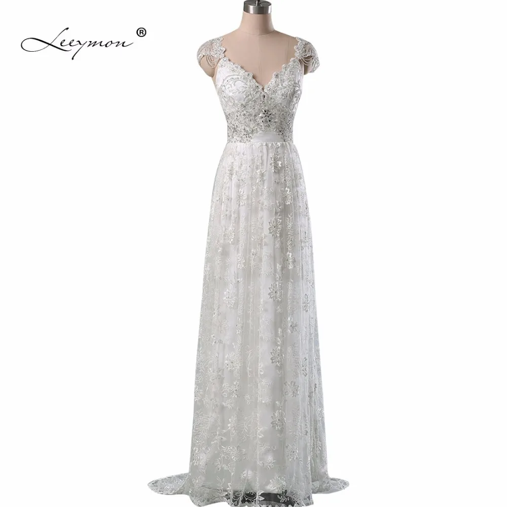 Real Fashion Cap Sleeves Wedding Dress 2020 Beach Bridal Gown Lace V Back Vestido De Noiva ZY37
Real Fashion Cap Sleeves Wedding Dress 2020 Beach Bridal Gown Lace V Back Vestido De Noiva ZY37