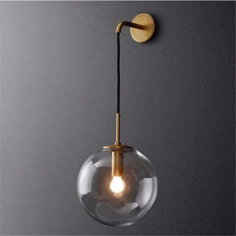 Vintage Retro Simple Loft Metal Glass Ball E27 Wall Lamp for Bedroom Bedside Living Room Aisle Home Deco 15/20/25/30cm 1648
Vintage Retro Simple Loft Metal Glass Ball E27 Wall Lamp for Bedroom Bedside Living Room Aisle Home Deco 15/20/25/30cm 1648