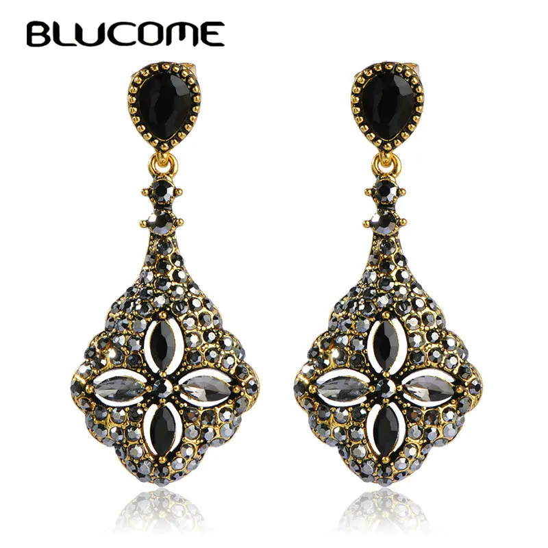 Blucome Vintage Style New Turkish Earring Jewelry Pendant Flower Crystal Resin Women Wedding Party Dress Exquisite Accessories
Blucome Vintage Style New Turkish Earring Jewelry Pendant Flower Crystal Resin Women Wedding Party Dress Exquisite Accessories