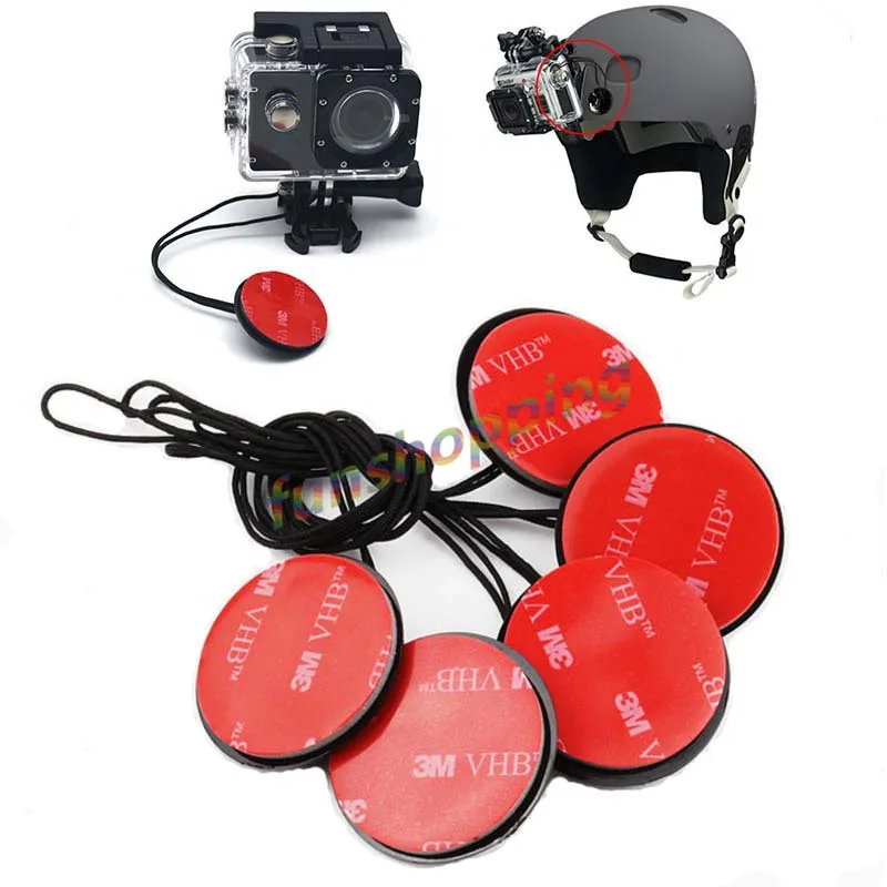 

5pcs/lot Safety Insurance Tether Straps With Sticker Mounting Kit For GoPro Go Pro HD Hero 6 5 4 3+ 2 1 SJ4000 Xiaomi Yi Camera