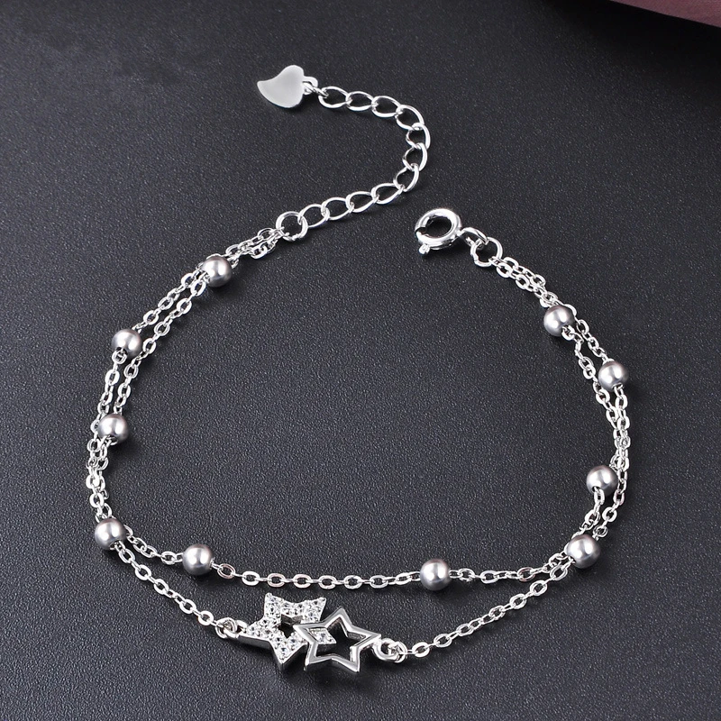 925 Sterling Silver Bracelets for Women Star Beads Chain Bracelet & Bangles Wristband Pulseira Wedding Bridal Fine Jewelry Gifts
925 Sterling Silver Bracelets for Women Star Beads Chain Bracelet & Bangles Wristband Pulseira Wedding Bridal Fine Jewelry Gifts