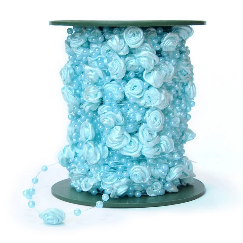 30M 12mm&4mm Sky Blue Rose Flower Pearl Bead Garland Hair Stying Wedding Decoration Craft DIY
30M 12mm&4mm Sky Blue Rose Flower Pearl Bead Garland Hair Stying Wedding Decoration Craft DIY