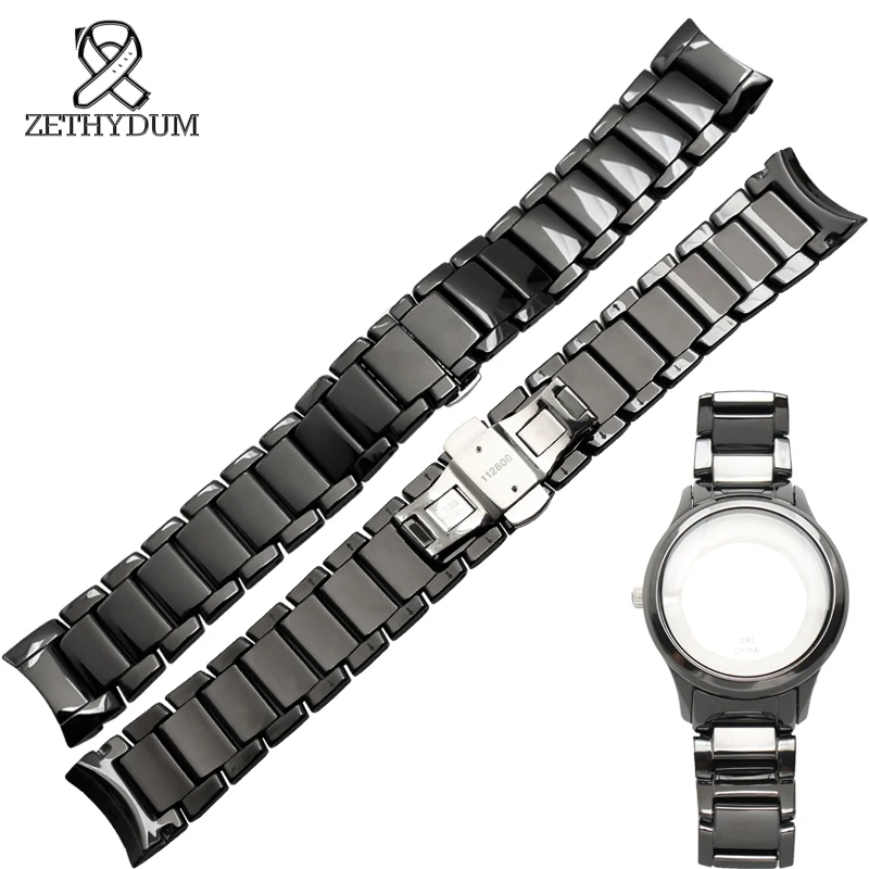 Ceramic watch strap bracelet 22mm black watchband and watchcase watch accessories silver Butterfly buckle for AR1475
Ceramic watch strap bracelet 22mm black watchband and watchcase watch accessories silver Butterfly buckle for AR1475