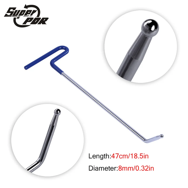 PDR Tools 1 Pcs Blue Color Rods Hooks 47cm Length 8mm Diameter Car Crowbar Auto Body Dent Repair Tools
PDR Tools 1 Pcs Blue Color Rods Hooks 47cm Length 8mm Diameter Car Crowbar Auto Body Dent Repair Tools