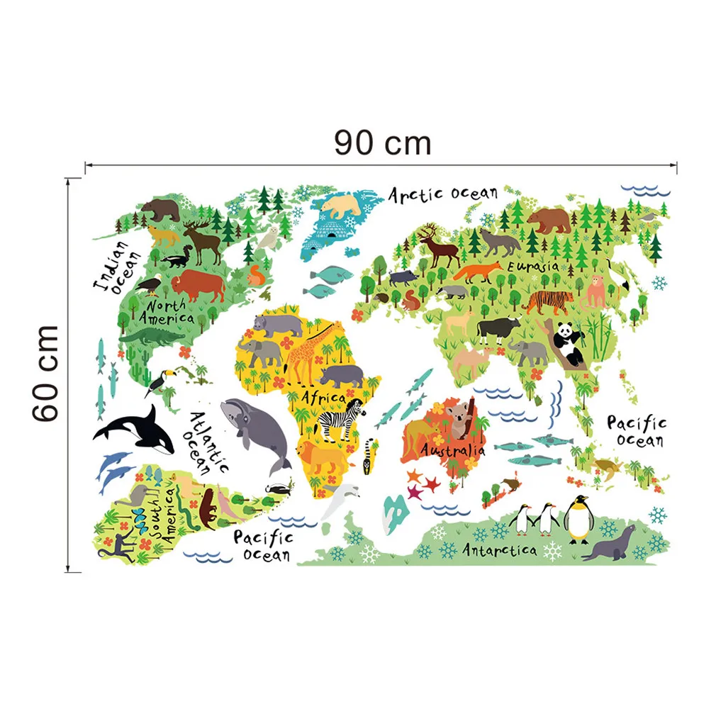 Colorful World map kids room decor Wall sticker wall decals Nursery Educational decor 60cmx90cm Versatility
Colorful World map kids room decor Wall sticker wall decals Nursery Educational decor 60cmx90cm Versatility