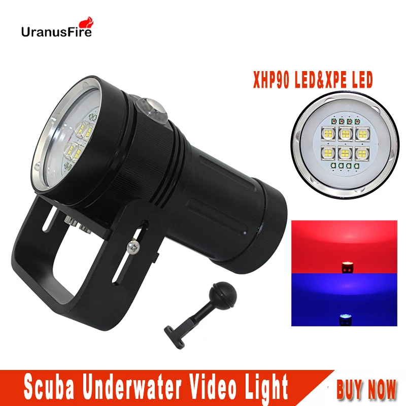 Uranusfire LED Diving Flashlight Underwater 100m 20000Lumens 6 XHP90 4 XPE UV Red Photography Video Lanterna fill light
Uranusfire LED Diving Flashlight Underwater 100m 20000Lumens 6 XHP90 4 XPE UV Red Photography Video Lanterna fill light