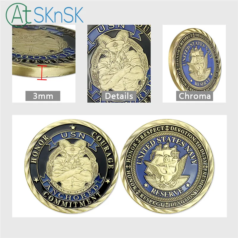 50/100pcs USN U.S. Navy Goat Challenge Coins Honor Courage Commitment Navy Coin Collectibles Commemorative Token Coins Souvenirs
50/100pcs USN U.S. Navy Goat Challenge Coins Honor Courage Commitment Navy Coin Collectibles Commemorative Token Coins Souvenirs