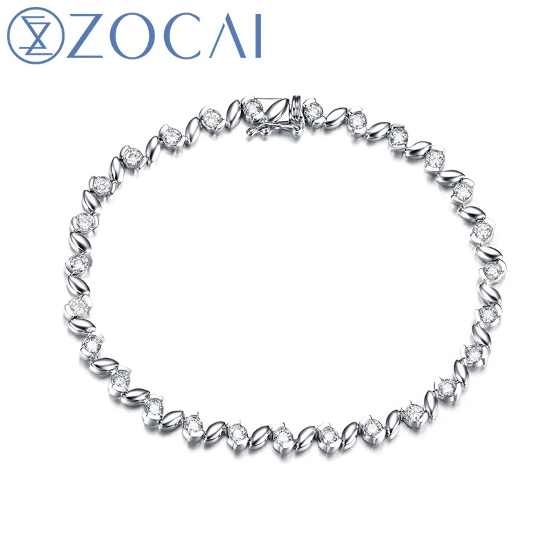 ZOCAI Real Natural 1.0 CT Diamond Certified I-J / SI with 18K White Gold (AU750) Bracelet S00655
ZOCAI Real Natural 1.0 CT Diamond Certified I-J / SI with 18K White Gold (AU750) Bracelet S00655
