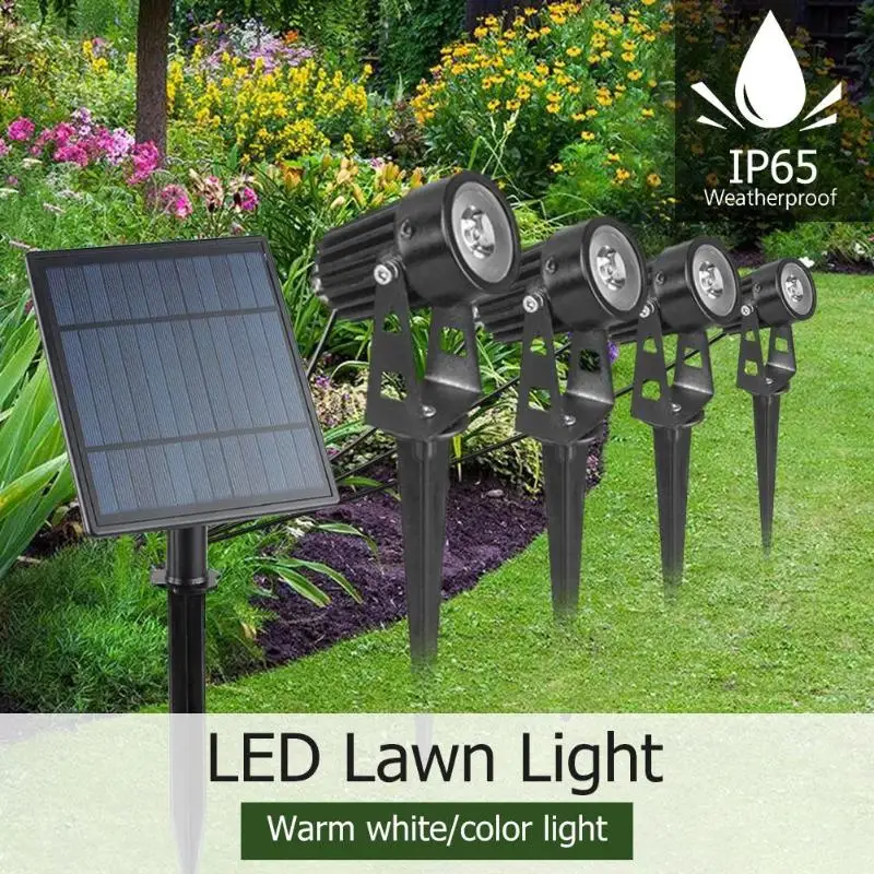 Точечные светильники на солнечной батарее уличные садовые светодиодные лампы