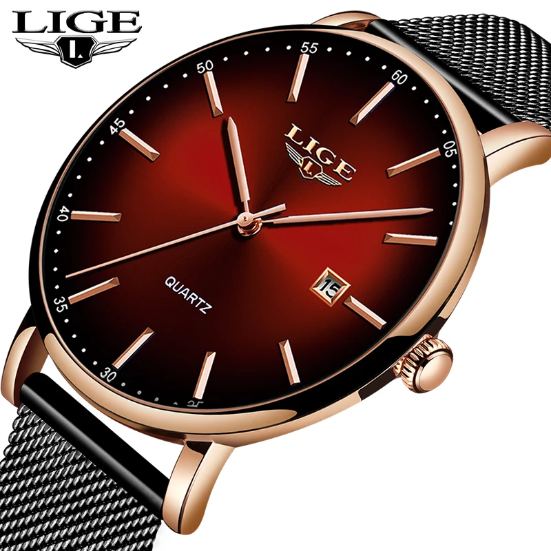 Reloj Hombre LIGE Mens Watches Fashion Top Brand Luxury Mesh Steel Red Business Quartz Watch Men Casual Waterproof Simple Clock
Reloj Hombre LIGE Mens Watches Fashion Top Brand Luxury Mesh Steel Red Business Quartz Watch Men Casual Waterproof Simple Clock