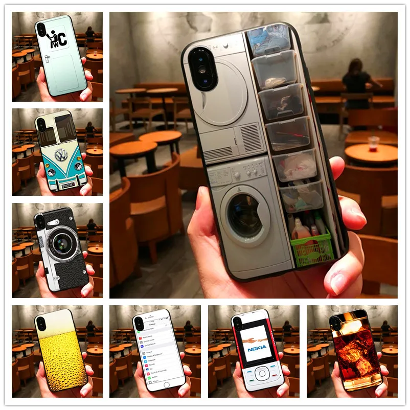 Забавный Мягкий ТПУ чехол для iPhone 6 7 8 Plus X 5 5S SE Beer Burger Телефон Батарея прозрачный