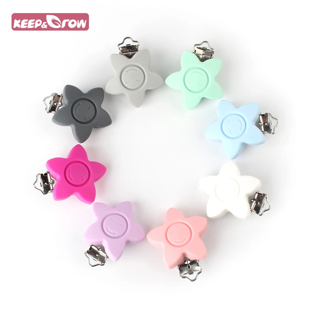 Keep grow 1pcs round star Silicone Teether Metal Clip Pacifier silicone rodent DIY Baby Teether Necklace Pendant Clamp
Keep grow 1pcs round star Silicone Teether Metal Clip Pacifier silicone rodent DIY Baby Teether Necklace Pendant Clamp