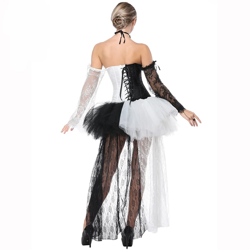 Sladuo Victorian Off Shoulder Long Sleeve Black&White Lace Overbust Corset Skirts Burlesque Gothic Steampunk Corset Sets
Sladuo Victorian Off Shoulder Long Sleeve Black&White Lace Overbust Corset Skirts Burlesque Gothic Steampunk Corset Sets