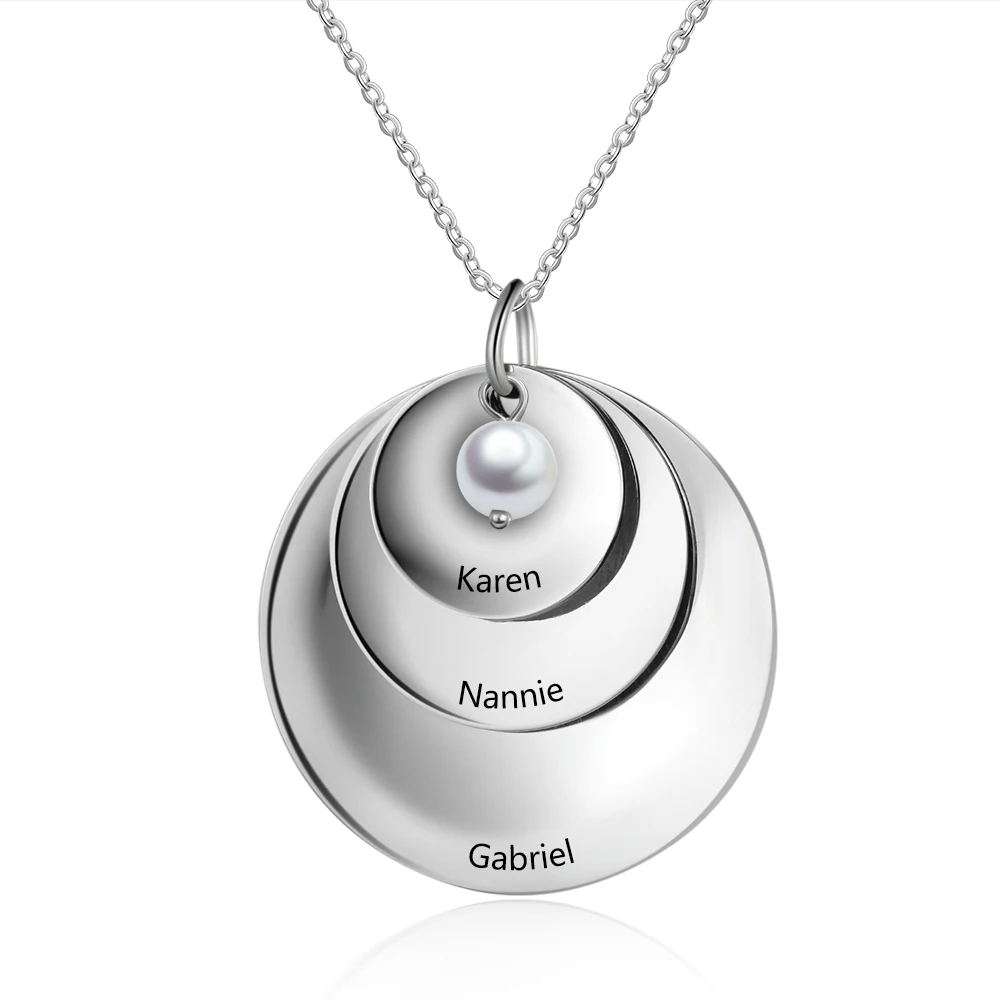 Personalized Necklace Fashion Stainless Steel Jewelry Custom name 3 Round Disc Shape with Pearl Pandant Gift for Women(NE103190)
Personalized Necklace Fashion Stainless Steel Jewelry Custom name 3 Round Disc Shape with Pearl Pandant Gift for Women(NE103190)