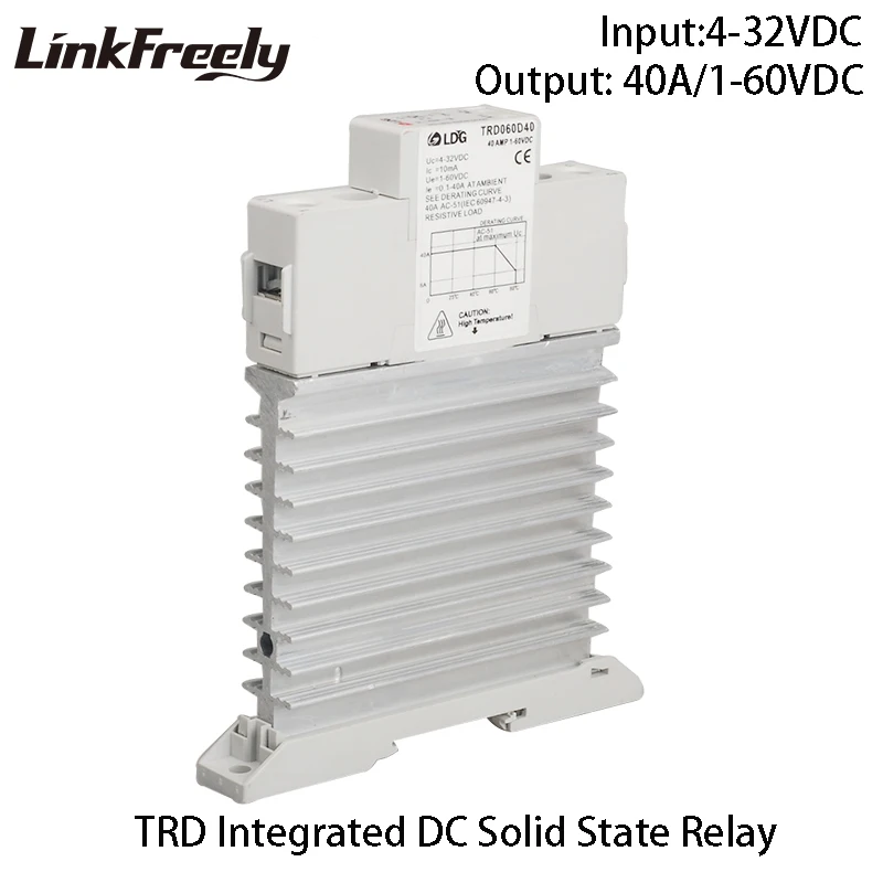 TRD060D40M1 5pcs Single Phase DC Relay Solid State 5V 12V 24V 32V DC In 40A DC control DC Heat Sink SSR Relay Din Rail Board
TRD060D40M1 5pcs Single Phase DC Relay Solid State 5V 12V 24V 32V DC In 40A DC control DC Heat Sink SSR Relay Din Rail Board