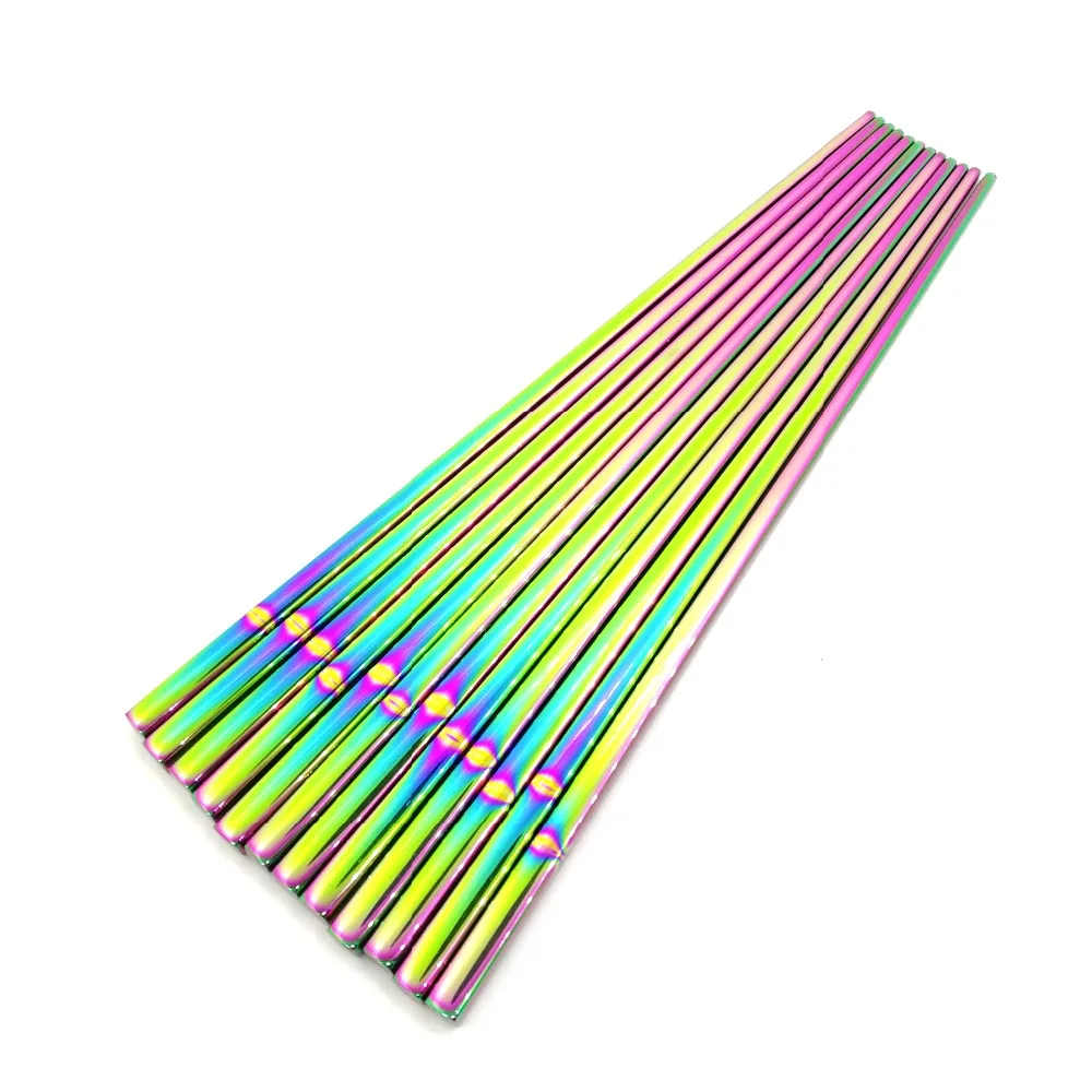 Rainbow Chopsticks Tongs Sumpit Stainless Steel Chopsticks Food Grade Top Mirror Polished Chopsticks Tableware Length 24cm 1pair
Rainbow Chopsticks Tongs Sumpit Stainless Steel Chopsticks Food Grade Top Mirror Polished Chopsticks Tableware Length 24cm 1pair