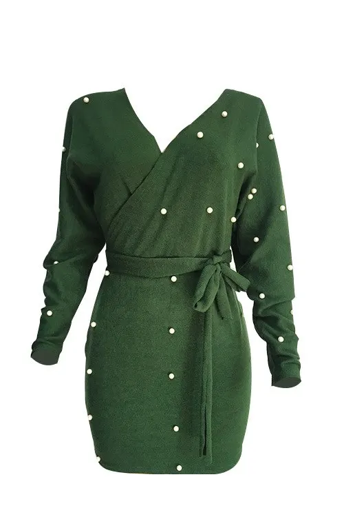 Elegant Women Dresses Bead Full Sleeve Women Autumn V Neck Bodycon Women Dresses
Elegant Women Dresses Bead Full Sleeve Women Autumn V Neck Bodycon Women Dresses