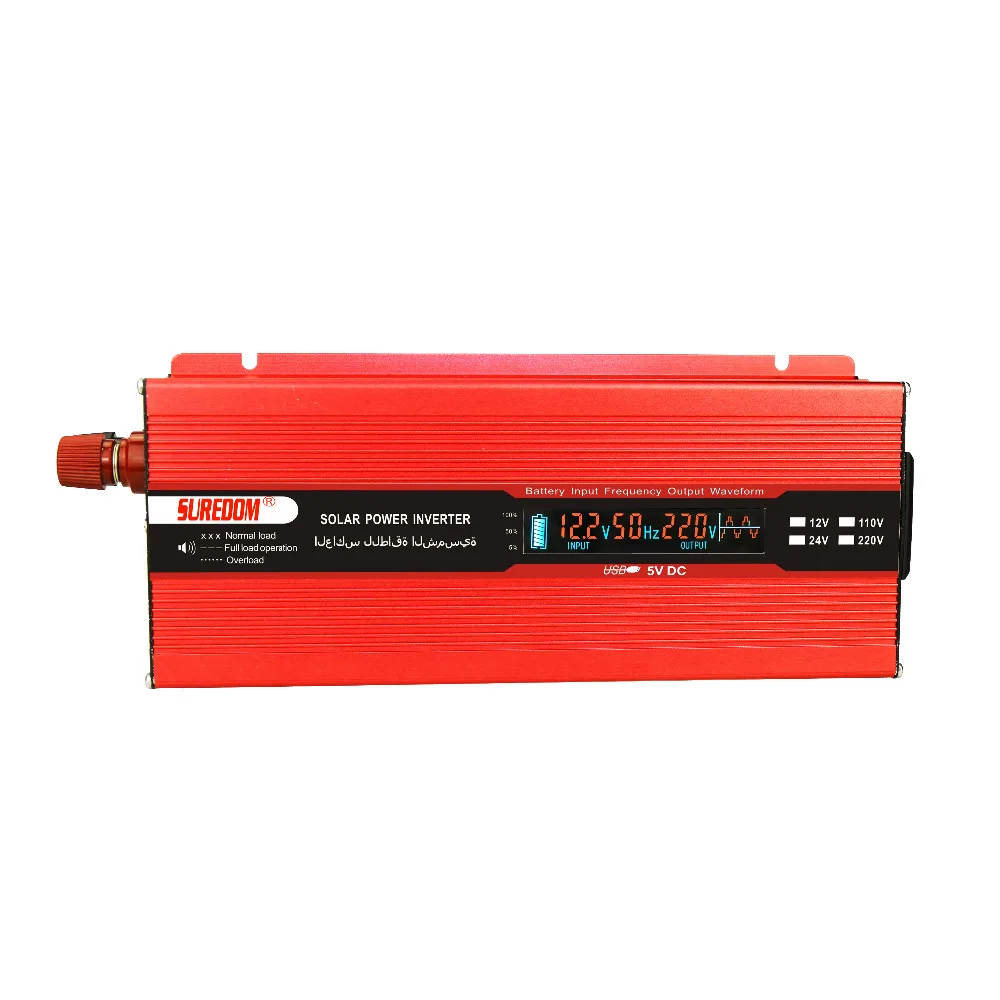 Автомобиль Мощность Инвертор 1500 Вт DC 12 В 24 к AC 110 V 220 с USB зарядное гнездо и ЖК