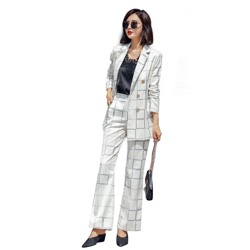 Women Clothes Women's Fashion Suit Suit Plaid Spring Double-breasted Long-sleeved Jacket Micro-breasted Pants Two-piece
Women Clothes Women's Fashion Suit Suit Plaid Spring Double-breasted Long-sleeved Jacket Micro-breasted Pants Two-piece