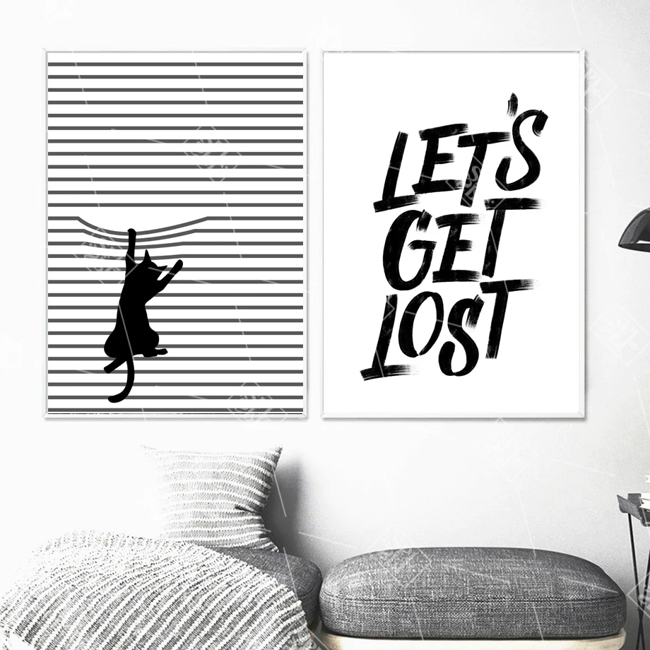 Cute Cartoon Cat Quotes Art Canvas Painting Nordic Posters And Prints Black and White Animals Wall Pictures For Kids Room Decor
Cute Cartoon Cat Quotes Art Canvas Painting Nordic Posters And Prints Black and White Animals Wall Pictures For Kids Room Decor