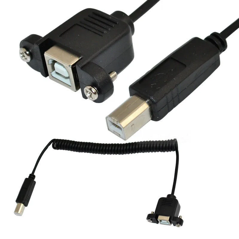 USB Type B Male to Female Cable USB 2.0 B Female Panel Mount to B male extension coiled Spiral cable 1m/100cm
USB Type B Male to Female Cable USB 2.0 B Female Panel Mount to B male extension coiled Spiral cable 1m/100cm